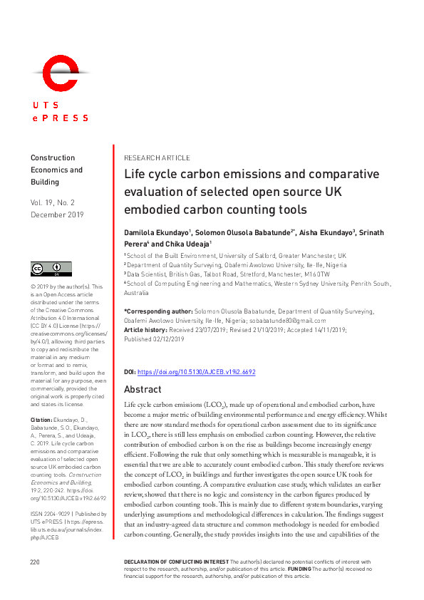 (PDF) Life cycle carbon emissions and comparative evaluation of ...