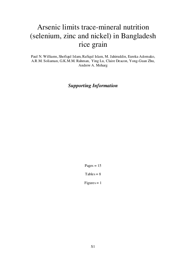 (PDF) Arsenic Limits Trace Mineral Nutrition (Selenium, Zinc, and ...