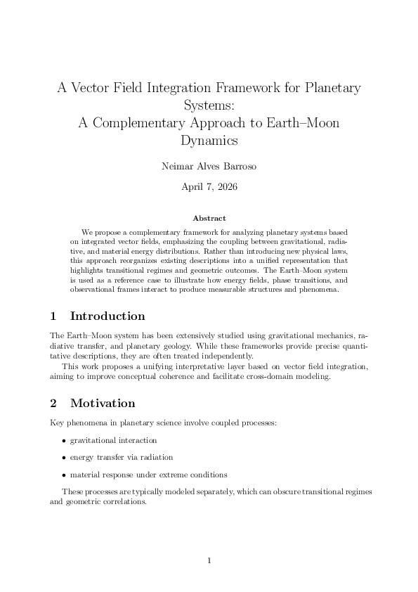 (PDF) A Vector Field Integration Framework for Planetary Systems: A ...