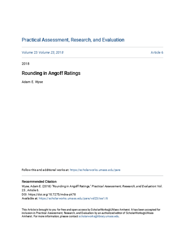 (PDF) Examining Rounding Rules in Angoff-Type Standard-Setting Methods
