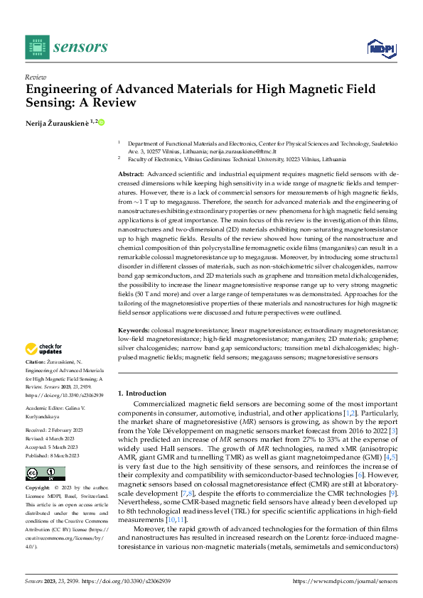 (PDF) Engineering of Advanced Materials for High Magnetic Field Sensing ...