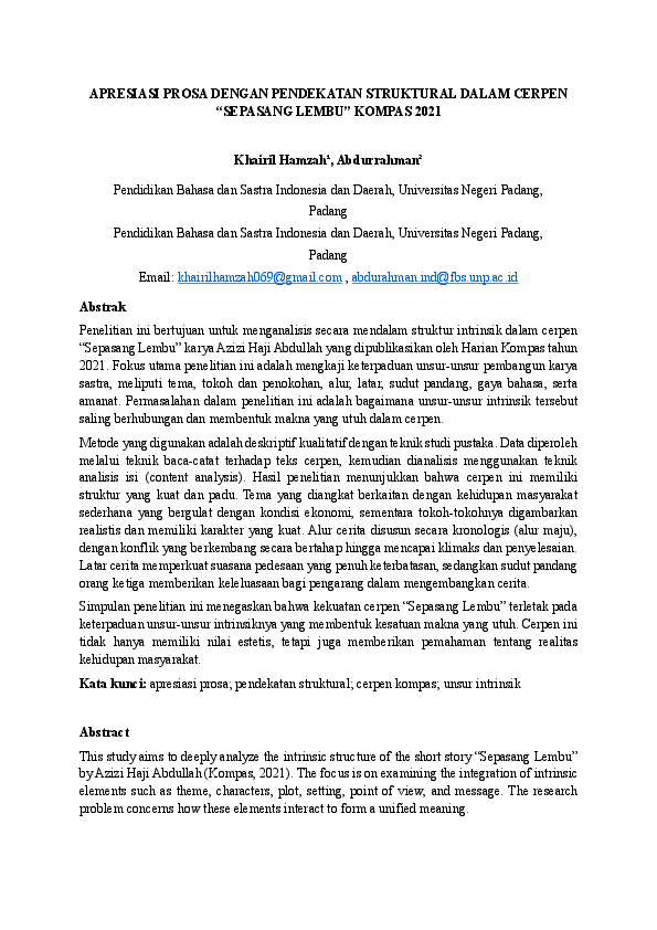 (PDF) Jurnal Pendidikan dan Pembelajaran Bahasa Indonesia Vol X No X, X X