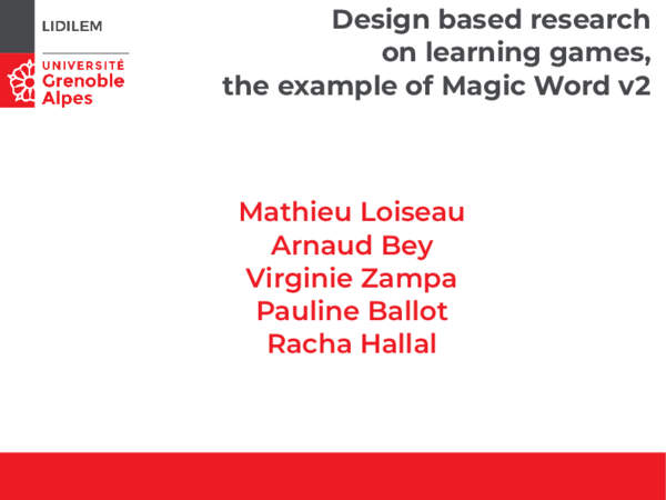 (PDF) Design based research on learning games, the example of Magic Word v2