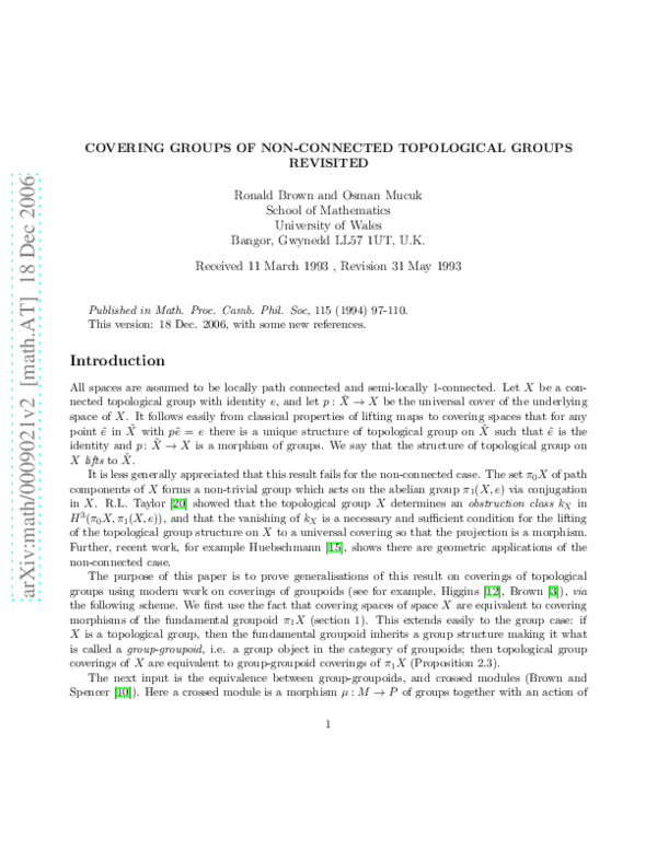 (PDF) Covering groups of non-connected topological groups revisited