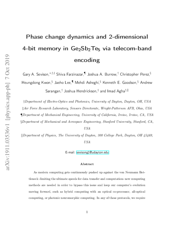 (PDF) Phase Change Dynamics and Two-Dimensional 4-Bit Memory in ...