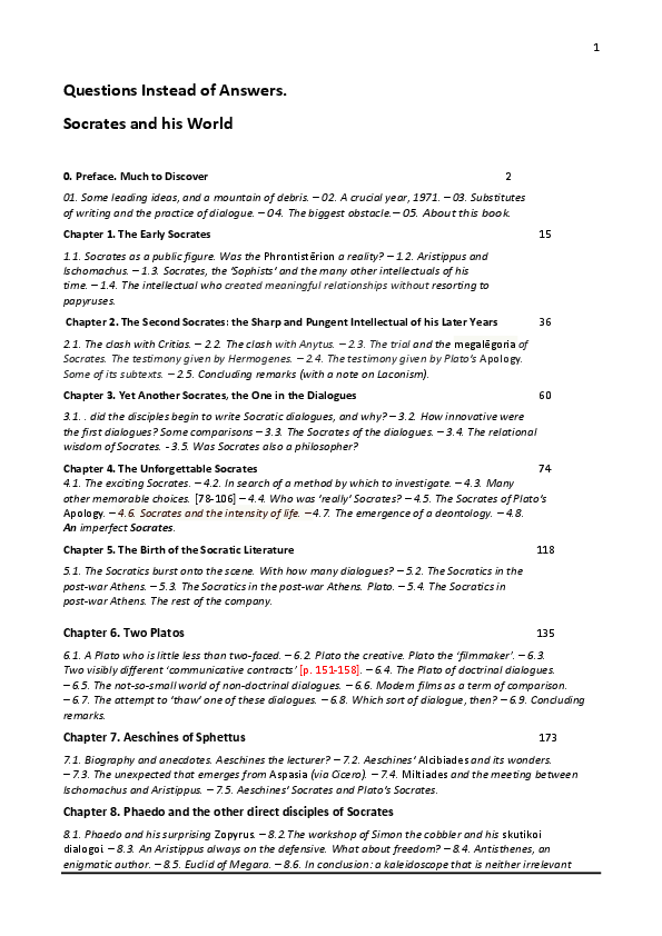 (PDF) QUESTIONS INSTEAD OF ANSWERS. Socrates and his World