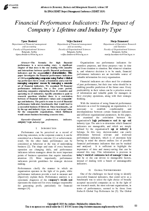 (PDF) Financial Performance Indicators: The Impact of Company’s ...