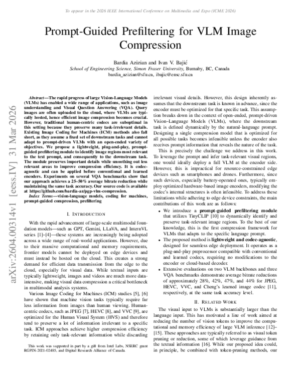 (PDF) Prompt-Guided Prefiltering for VLM Image Compression
