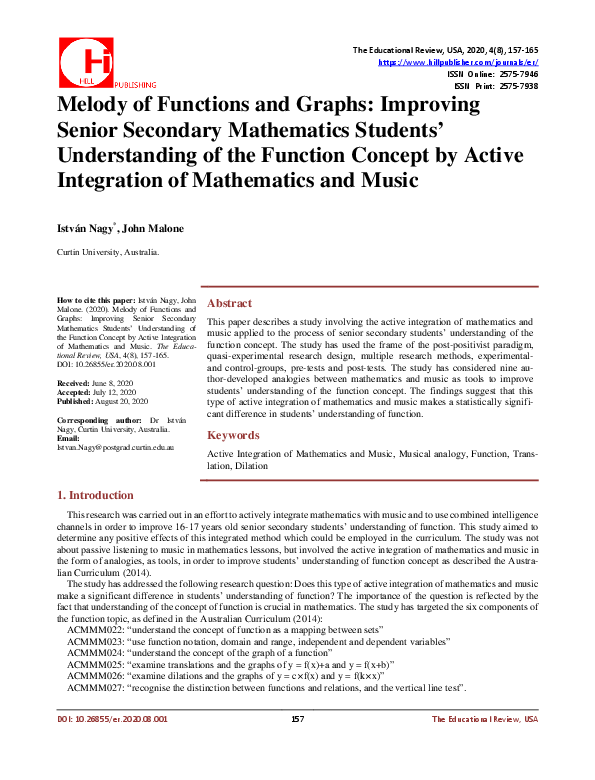 (PDF) Melody of Functions and Graphs: Improving Senior Secondary ...