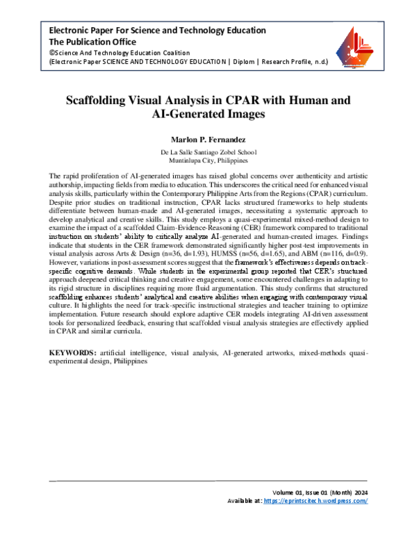 (PDF) Scaffolding Visual Analysis in CPAR with Human and AI-Generated ...