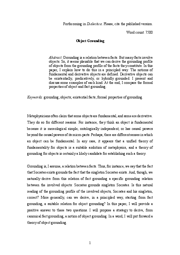 (PDF) Object Grounding