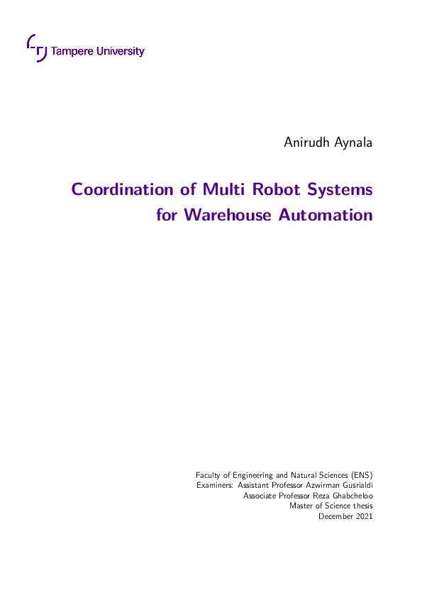 (PDF) Coordination of Multi Robot Systems for Warehouse Automation