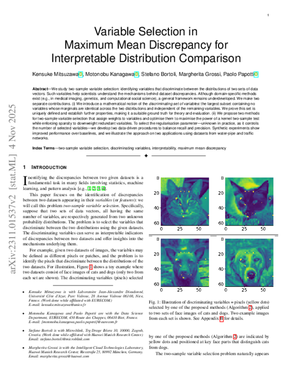 (PDF) Variable Selection in Maximum Mean Discrepancy for Interpretable ...