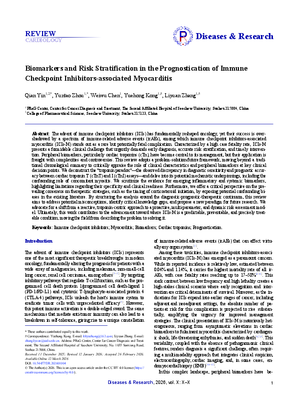 (PDF) Biomarkers and Risk Stratification in the Prognostication of ...