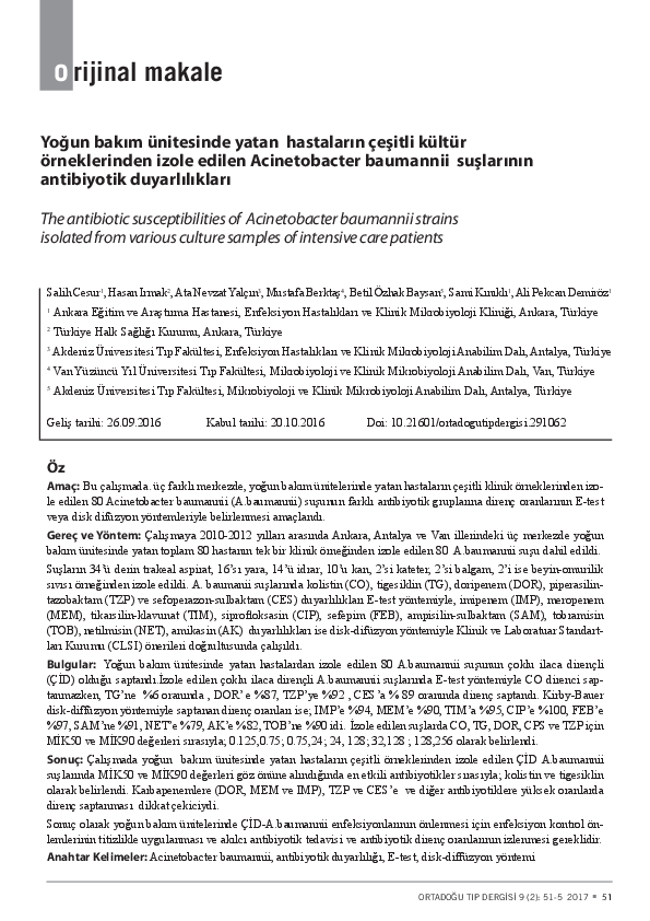 (PDF) The antibiotic susceptibilities of Acinetobacter baumannii ...