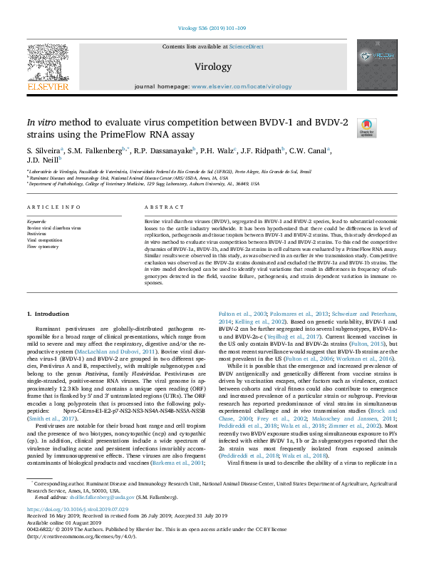 (PDF) In vitro method to evaluate virus competition between BVDV-1 and ...