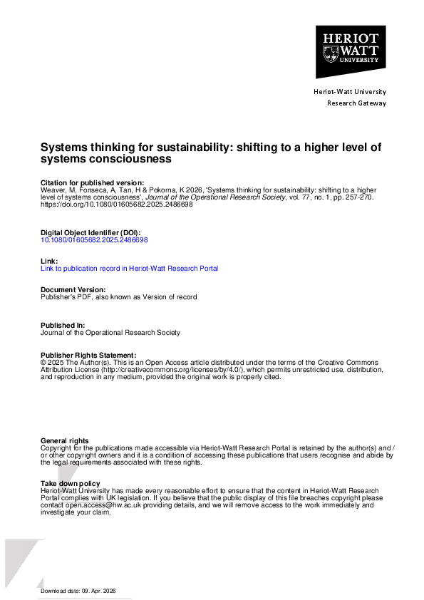 (PDF) Systems thinking for sustainability: shifting to a higher level ...