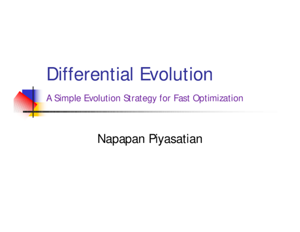 (PDF) Differential Evolution-A simple evolution strategy for fast ...