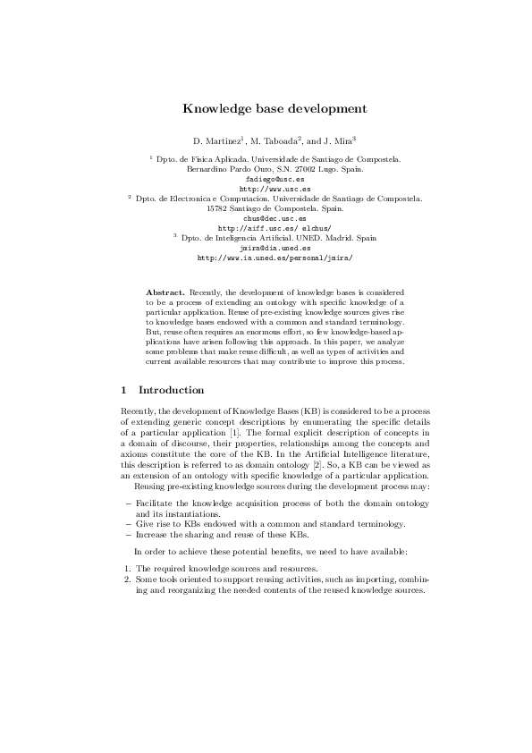 (PDF) Knowledge Base Development
