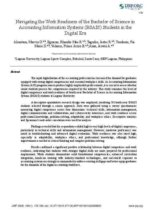 (PDF) Navigating the Work Readiness of Bachelor of Science in ...