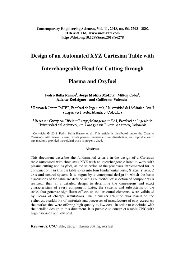 (PDF) Design of an automated XYZ Cartesian table with interchangeable ...