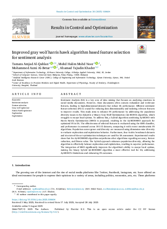(PDF) Improved gray wolf harris hawk algorithm based feature selection ...