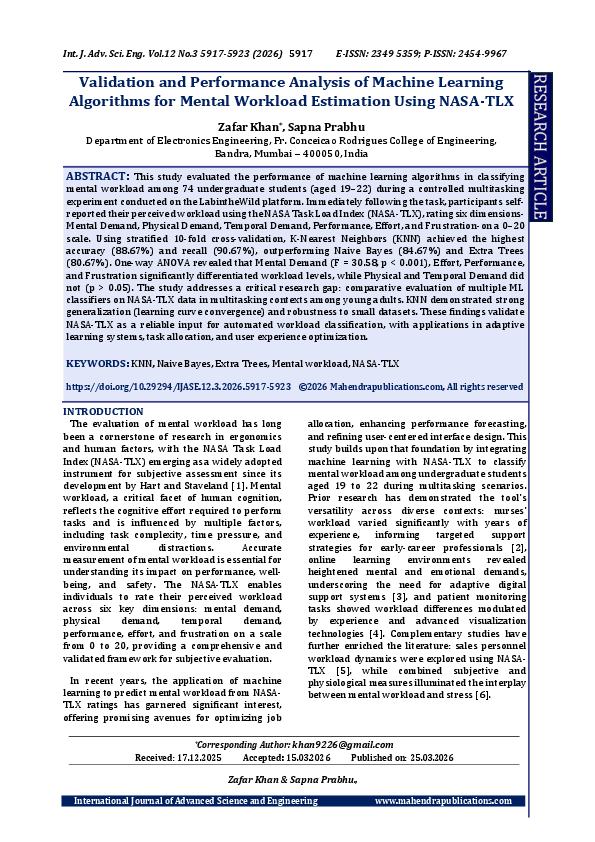 (PDF) Validation and Performance Analysis of Machine Learning ...