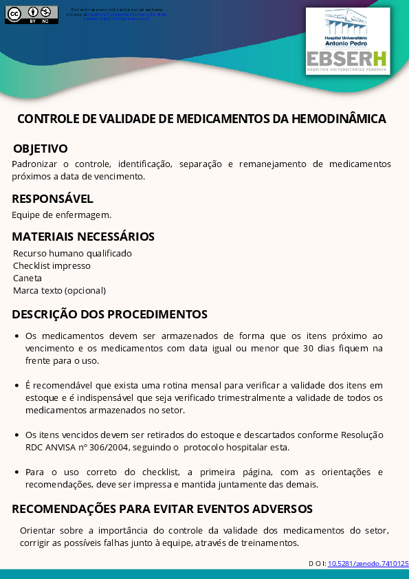 (PDF) Controle De Validade De Medicamentos Da Hemodinâmica