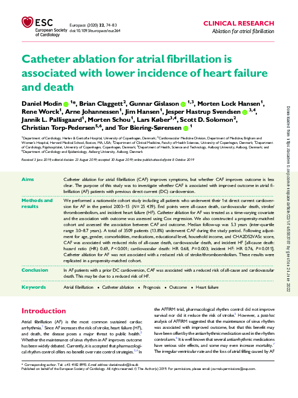 (PDF) Catheter ablation for atrial fibrillation is associated with ...