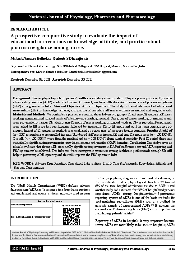 (PDF) A prospective comparative study to evaluate the impact of ...