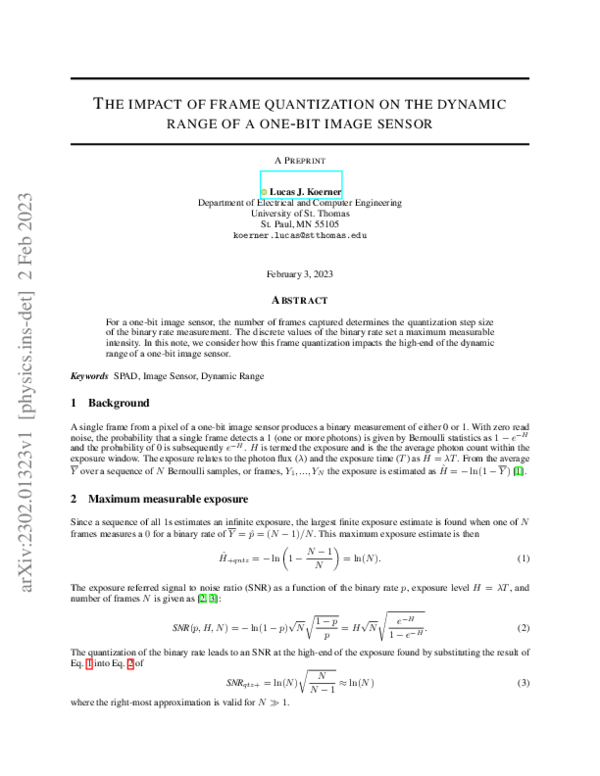 (PDF) The impact of frame quantization on the dynamic range of a one ...