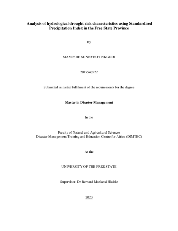 (PDF) Analysis of hydrological drought risk characteristics using ...