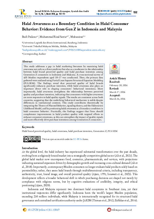 (PDF) Halal Awareness as a Boundary Condition in Halal Consumer ...