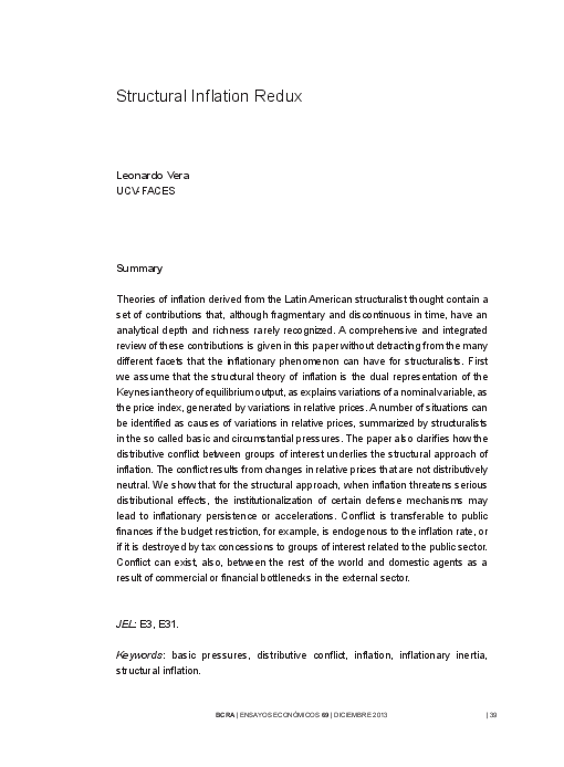 (PDF) Structural Inflation Redux