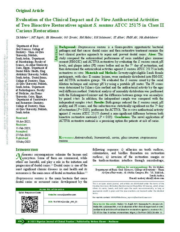 (PDF) Evaluation of the Clinical Impact and In Vitro Antibacterial ...