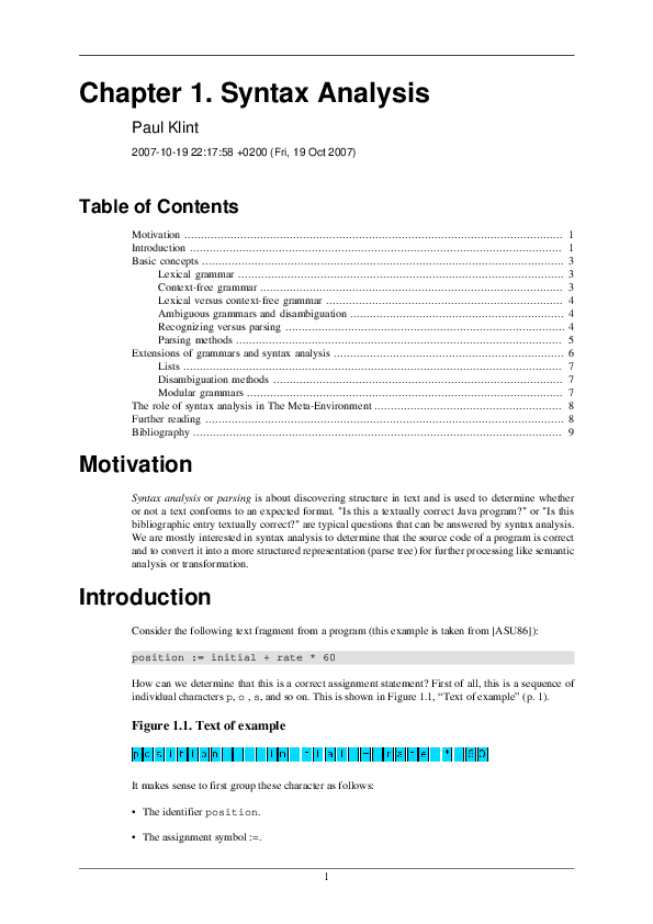 (PDF) Chapter 1. Syntax Analysis