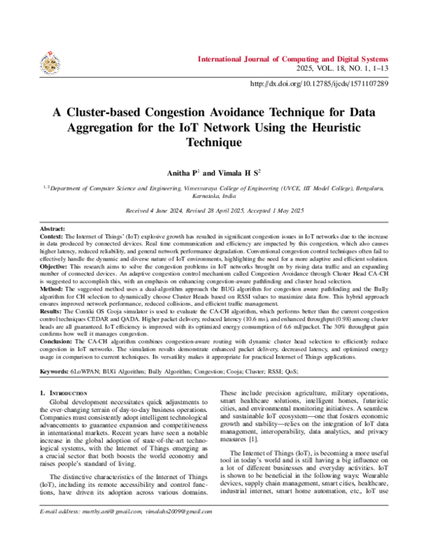 (PDF) A Cluster-based Congestion Avoidance Technique for Data ...