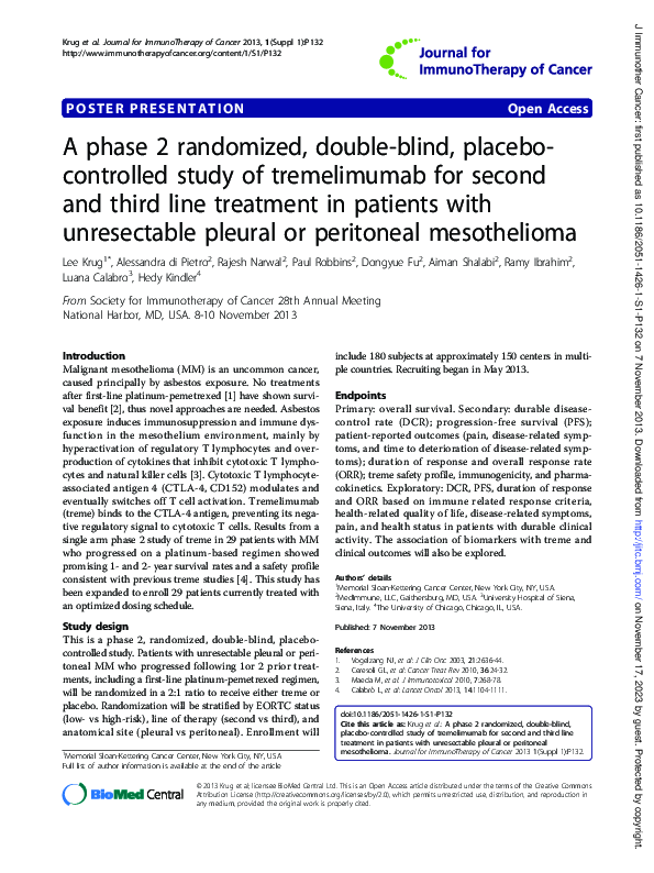 (PDF) A phase 2 randomized, double-blind, placebo-controlled study of ...