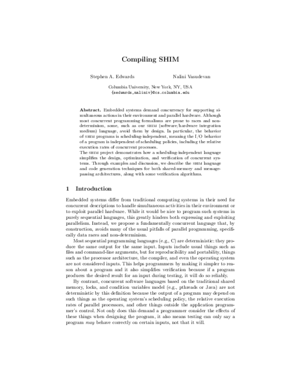 (PDF) Compiling SHIM
