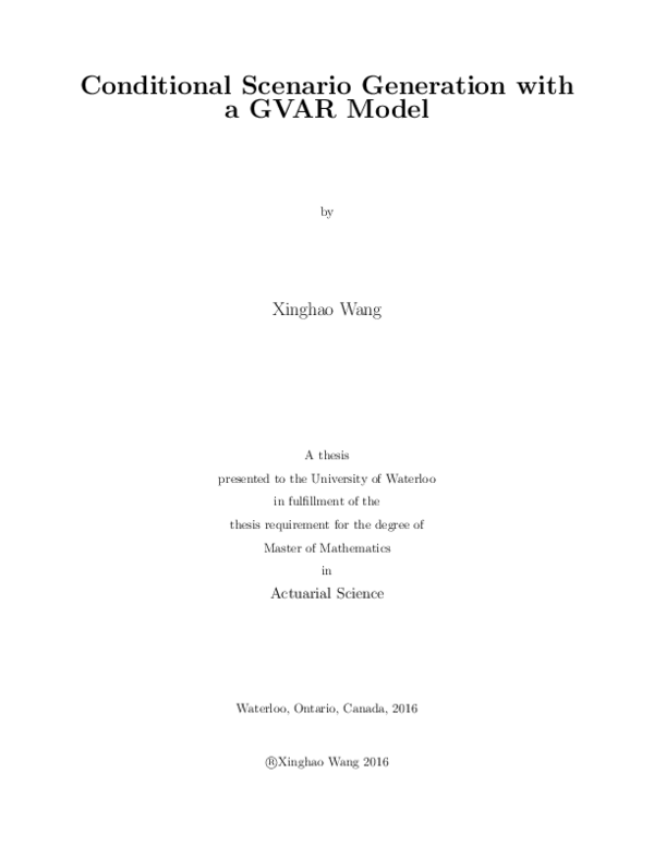 (PDF) Conditional Scenario Generation with a GVAR Model