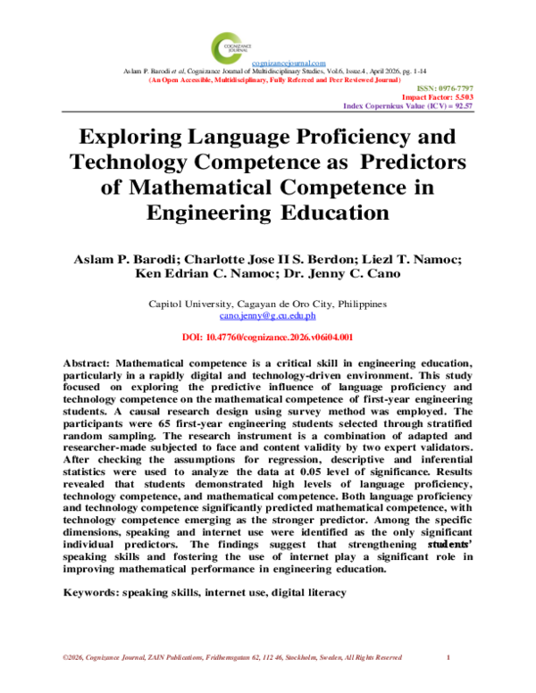 (PDF) Exploring Language Proficiency and Technology Competence as ...