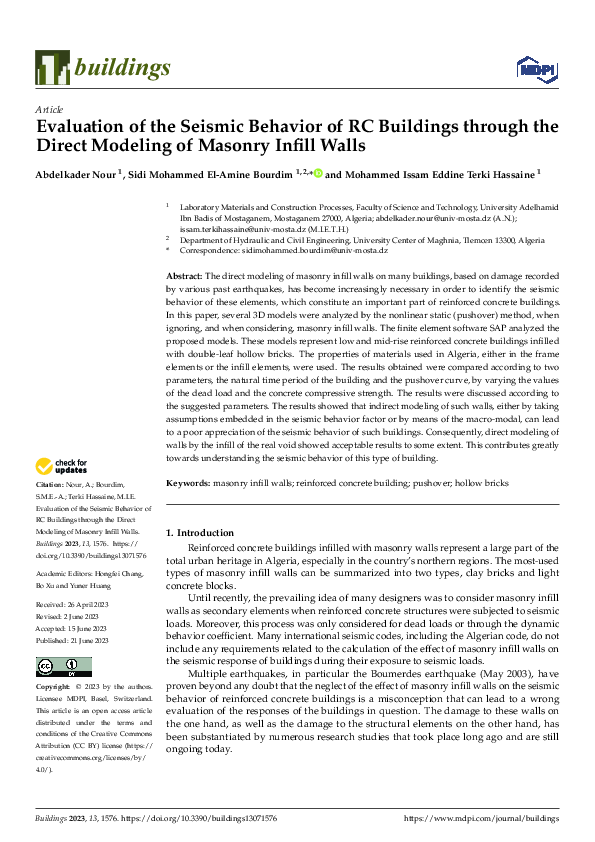 (PDF) Evaluation of the Seismic Behavior of RC Buildings through the ...