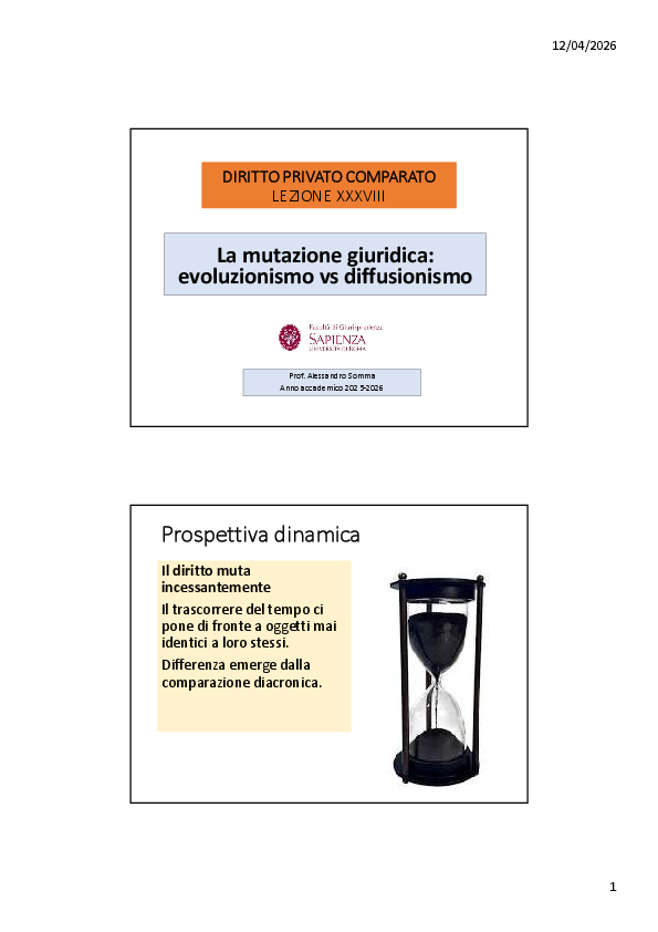 (PDF) DIRITO PRIVATO COMPARATO LEZIONE XXXVIII - La mutazione giuridica ...