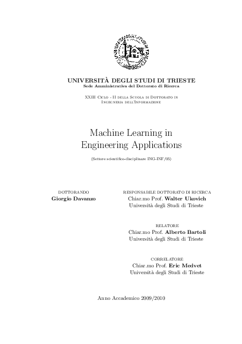 (PDF) Machine learning in engineering applications