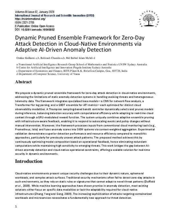(PDF) Dynamic Pruned Ensemble Framework for Zero-Day Attack Detection ...