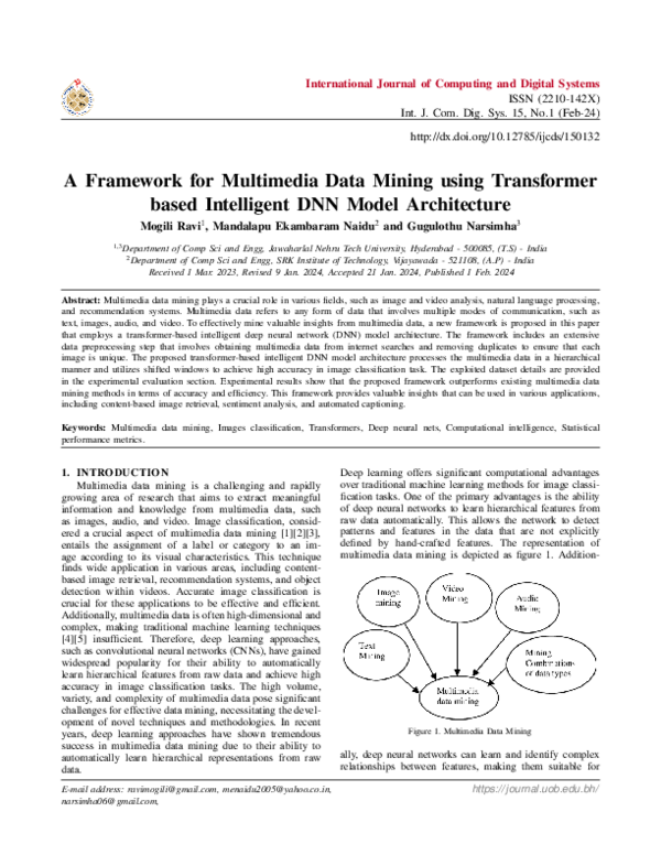 (PDF) A Framework for Multimedia Data Mining using Transformer based ...