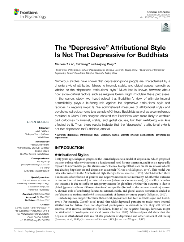(PDF) The “Depressive” Attributional Style Is Not That Depressive for ...