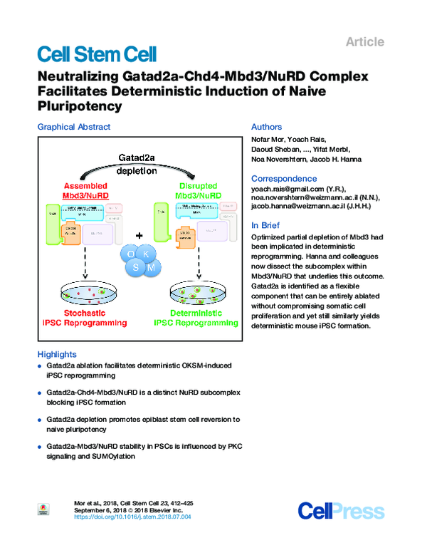 (PDF) Neutralizing Gatad2a-Chd4-Mbd3/NuRD Complex Facilitates ...