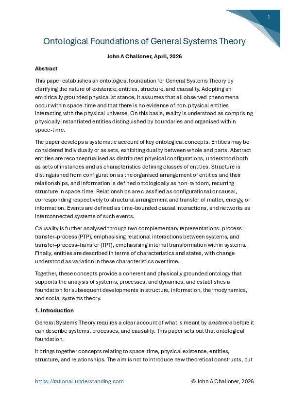 (PDF) Ontological Foundations of General Systems Theory