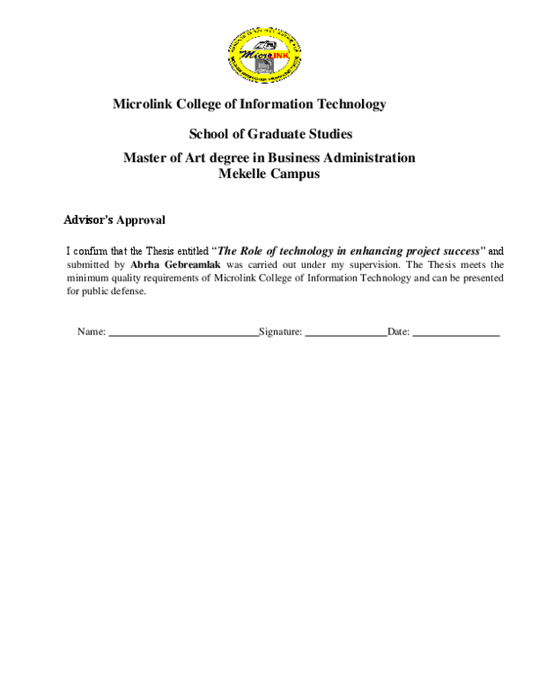 (PDF) The Role of technology in enhancing project success